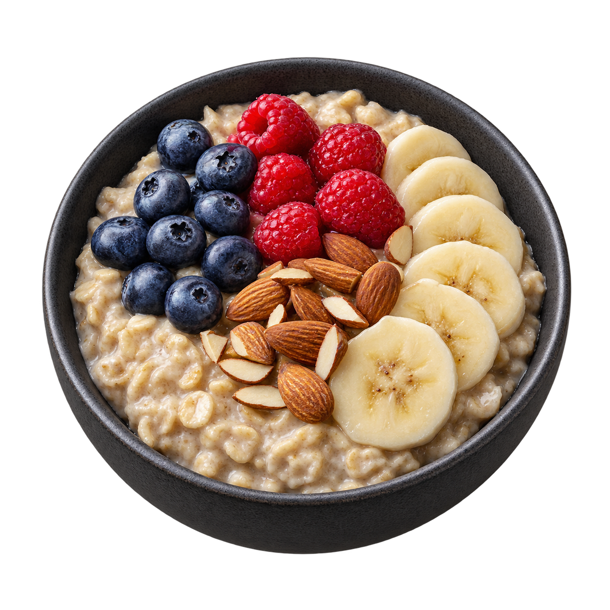 Oats and fruit breakfast meal idea