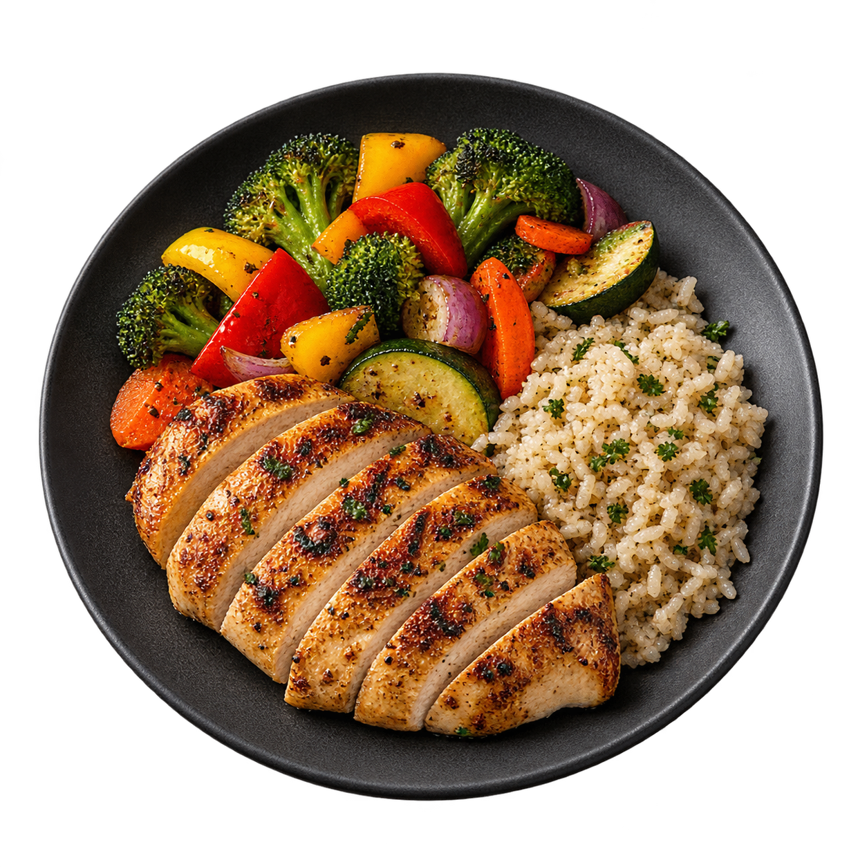 Chicken and vegetable lunch bowl